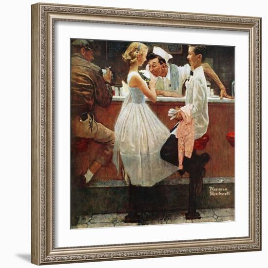 "After the Prom", May 25,1957-Norman Rockwell-Framed Giclee Print