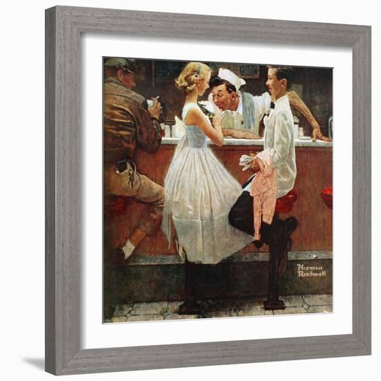 "After the Prom", May 25,1957-Norman Rockwell-Framed Giclee Print