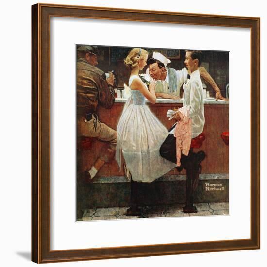 "After the Prom", May 25,1957-Norman Rockwell-Framed Giclee Print