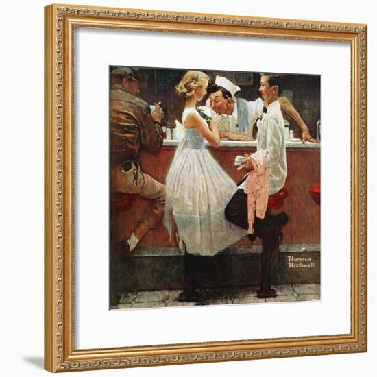 "After the Prom", May 25,1957-Norman Rockwell-Framed Giclee Print