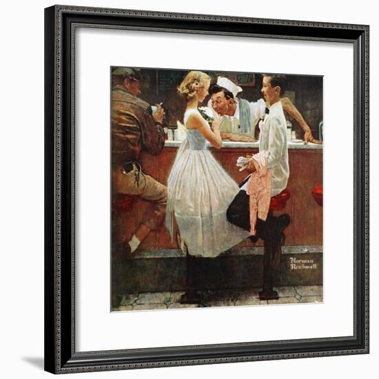 "After the Prom", May 25,1957-Norman Rockwell-Framed Giclee Print