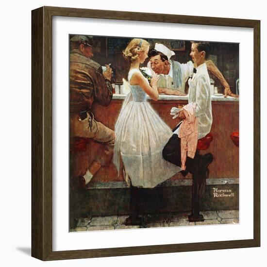 "After the Prom", May 25,1957-Norman Rockwell-Framed Giclee Print