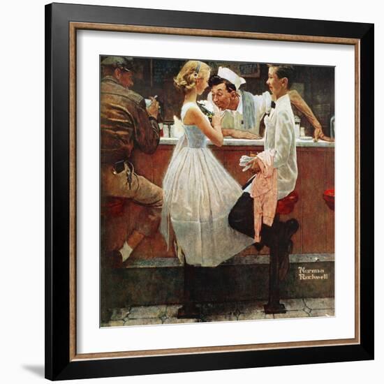 "After the Prom", May 25,1957-Norman Rockwell-Framed Giclee Print