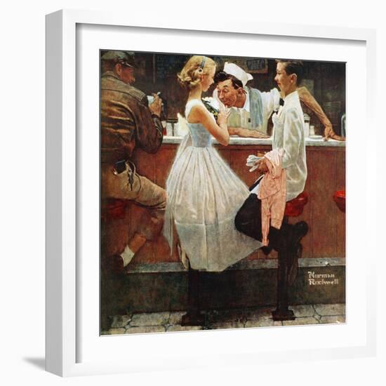 "After the Prom", May 25,1957-Norman Rockwell-Framed Giclee Print