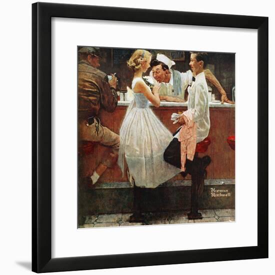 "After the Prom", May 25,1957-Norman Rockwell-Framed Giclee Print