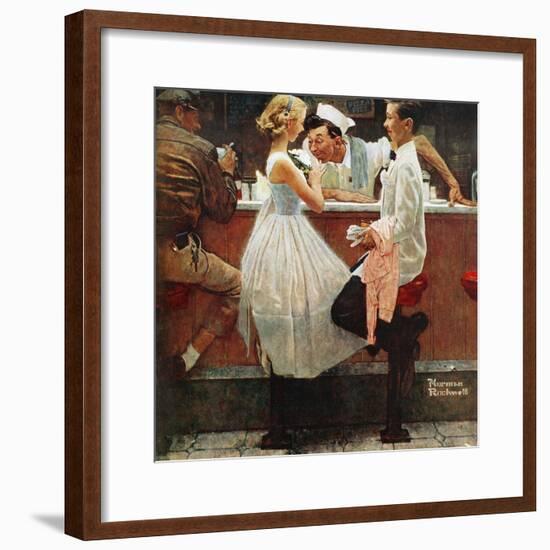 "After the Prom", May 25,1957-Norman Rockwell-Framed Giclee Print