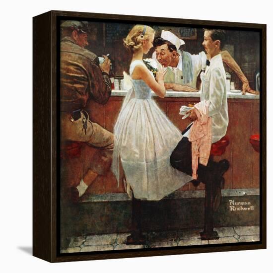 "After the Prom", May 25,1957-Norman Rockwell-Framed Premier Image Canvas