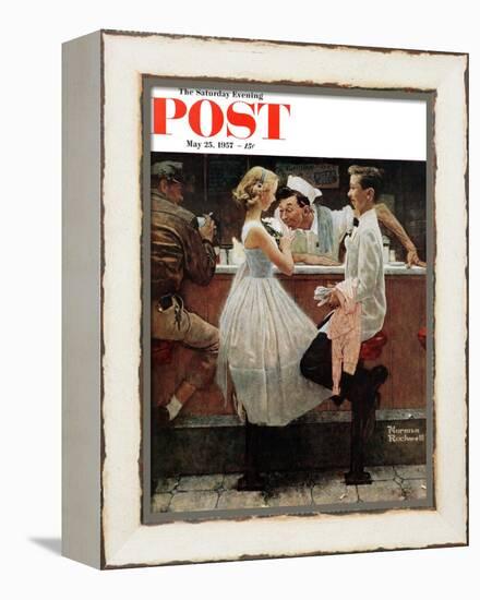 "After the Prom" Saturday Evening Post Cover, May 25,1957-Norman Rockwell-Framed Premier Image Canvas