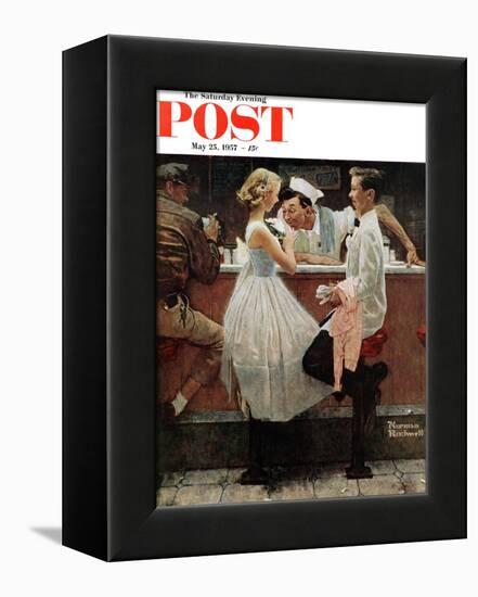 "After the Prom" Saturday Evening Post Cover, May 25,1957-Norman Rockwell-Framed Premier Image Canvas