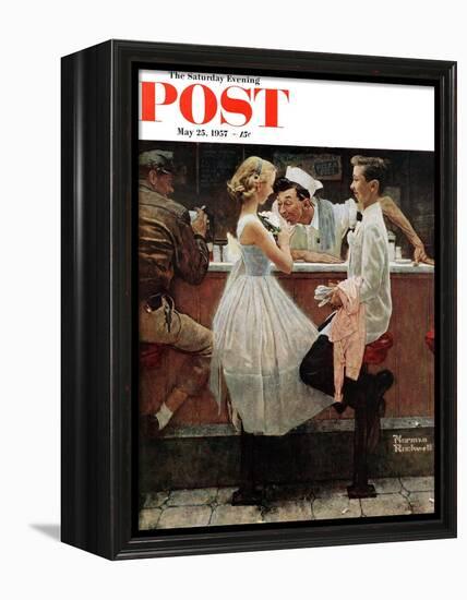 "After the Prom" Saturday Evening Post Cover, May 25,1957-Norman Rockwell-Framed Premier Image Canvas