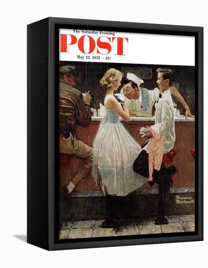 "After the Prom" Saturday Evening Post Cover, May 25,1957-Norman Rockwell-Framed Premier Image Canvas