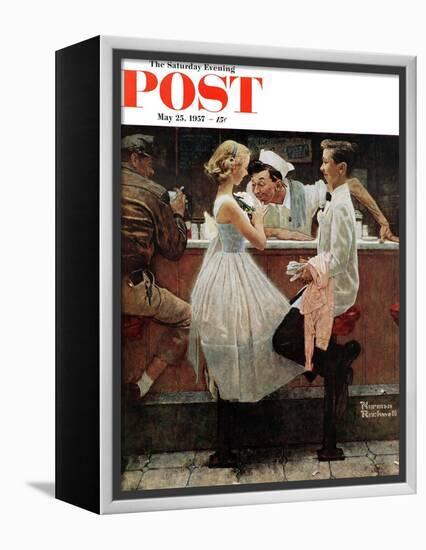 "After the Prom" Saturday Evening Post Cover, May 25,1957-Norman Rockwell-Framed Premier Image Canvas
