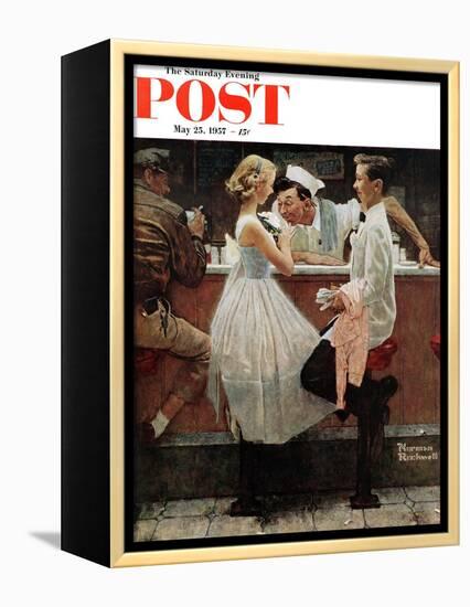 "After the Prom" Saturday Evening Post Cover, May 25,1957-Norman Rockwell-Framed Premier Image Canvas