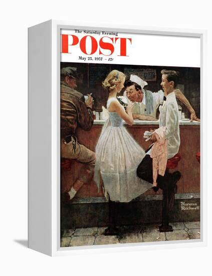 "After the Prom" Saturday Evening Post Cover, May 25,1957-Norman Rockwell-Framed Premier Image Canvas