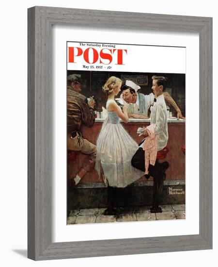 "After the Prom" Saturday Evening Post Cover, May 25,1957-Norman Rockwell-Framed Giclee Print