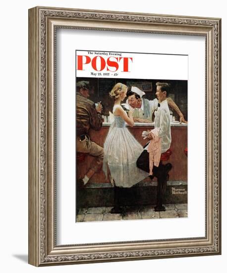 "After the Prom" Saturday Evening Post Cover, May 25,1957-Norman Rockwell-Framed Giclee Print