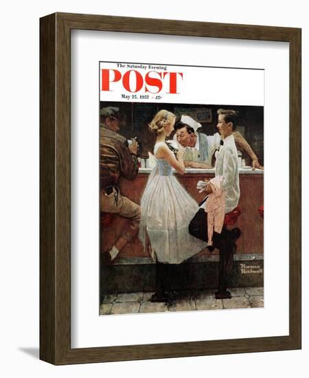 "After the Prom" Saturday Evening Post Cover, May 25,1957-Norman Rockwell-Framed Giclee Print