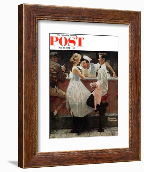 "After the Prom" Saturday Evening Post Cover, May 25,1957-Norman Rockwell-Framed Giclee Print