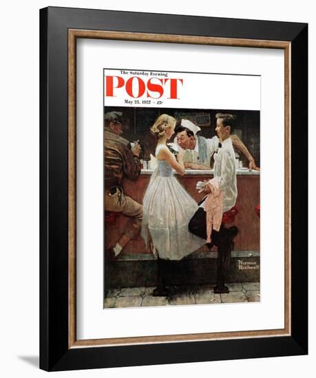 "After the Prom" Saturday Evening Post Cover, May 25,1957-Norman Rockwell-Framed Giclee Print