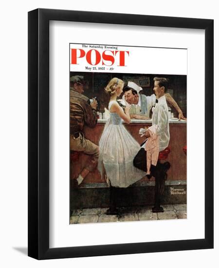 "After the Prom" Saturday Evening Post Cover, May 25,1957-Norman Rockwell-Framed Giclee Print