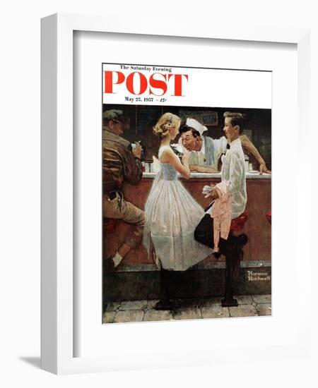 "After the Prom" Saturday Evening Post Cover, May 25,1957-Norman Rockwell-Framed Giclee Print