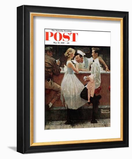 "After the Prom" Saturday Evening Post Cover, May 25,1957-Norman Rockwell-Framed Giclee Print