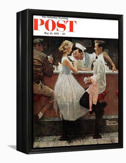 "After the Prom" Saturday Evening Post Cover, May 25,1957-Norman Rockwell-Framed Premier Image Canvas