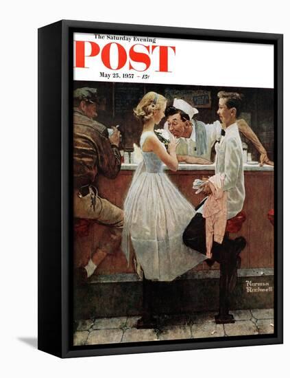 "After the Prom" Saturday Evening Post Cover, May 25,1957-Norman Rockwell-Framed Premier Image Canvas