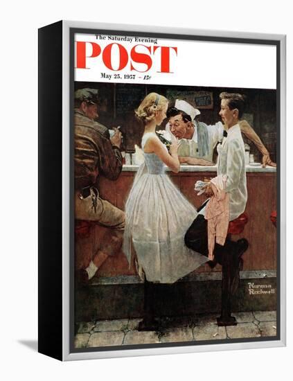 "After the Prom" Saturday Evening Post Cover, May 25,1957-Norman Rockwell-Framed Premier Image Canvas