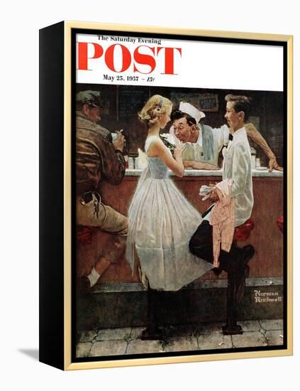 "After the Prom" Saturday Evening Post Cover, May 25,1957-Norman Rockwell-Framed Premier Image Canvas