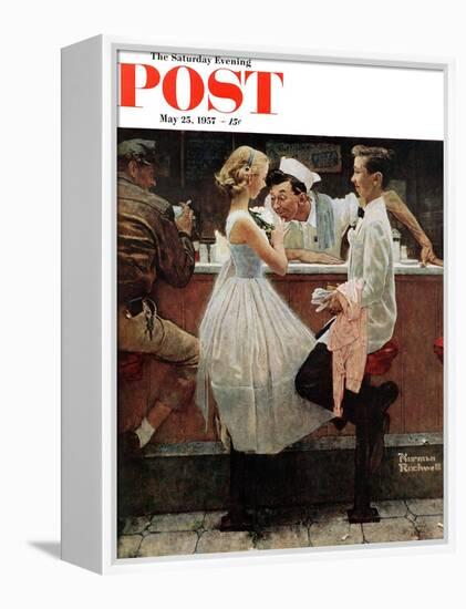 "After the Prom" Saturday Evening Post Cover, May 25,1957-Norman Rockwell-Framed Premier Image Canvas