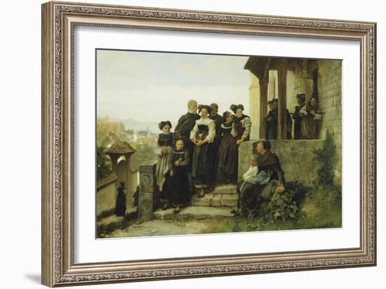 After the Protestant Church Service, 1872-Gustave Brion-Framed Giclee Print