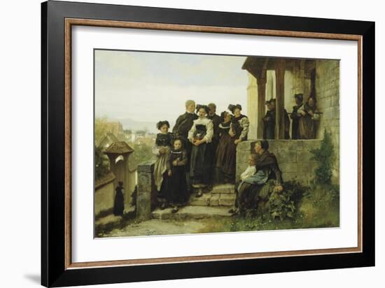 After the Protestant Church Service, 1872-Gustave Brion-Framed Giclee Print