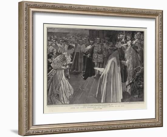 After the Queen's Coronation, Her Majesty Bowing to the King-William T. Maud-Framed Giclee Print