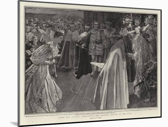 After the Queen's Coronation, Her Majesty Bowing to the King-William T. Maud-Mounted Giclee Print