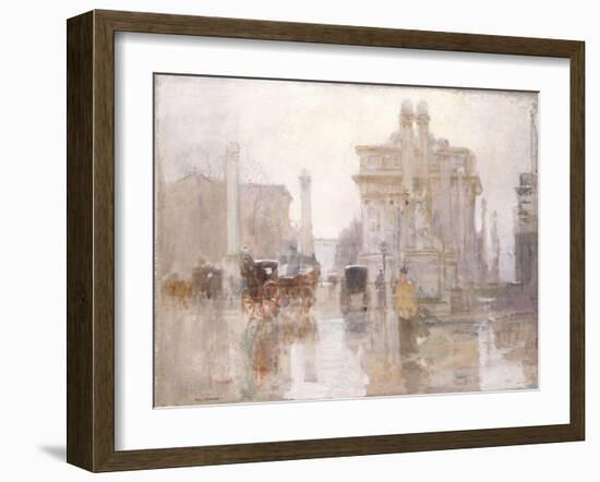 After the Rain, the Dewey Arch, Madison Square Park, New York-Paul Cornoyer-Framed Giclee Print