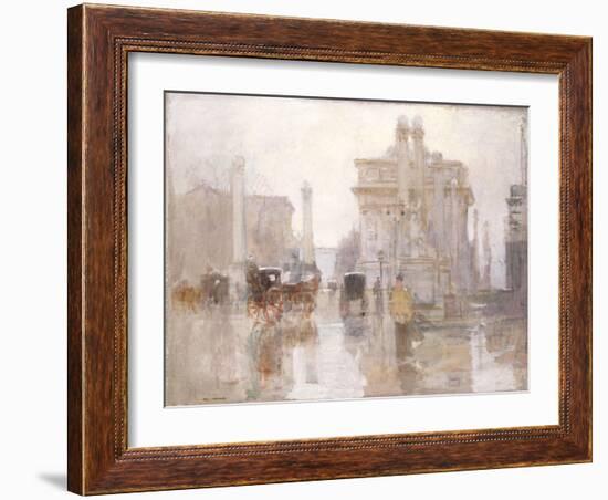 After the Rain, the Dewey Arch, Madison Square Park, New York-Paul Cornoyer-Framed Giclee Print