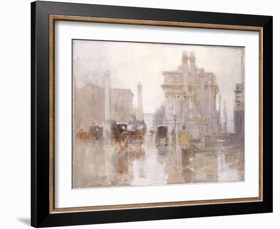 After the Rain, the Dewey Arch, Madison Square Park, New York-Paul Cornoyer-Framed Giclee Print