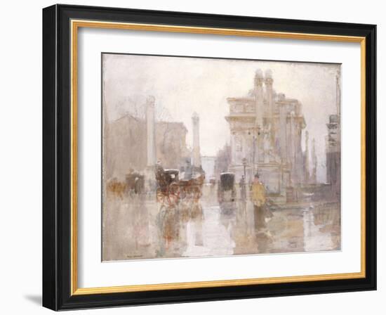 After the Rain, the Dewey Arch, Madison Square Park, New York-Paul Cornoyer-Framed Giclee Print