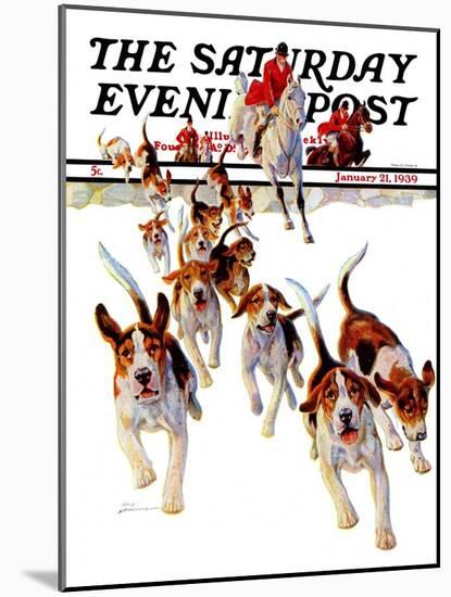 "After the Scent," Saturday Evening Post Cover, January 21, 1939-Paul Bransom-Mounted Giclee Print