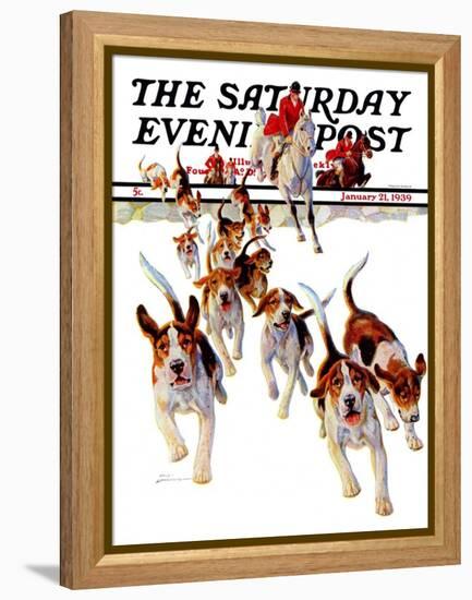 "After the Scent," Saturday Evening Post Cover, January 21, 1939-Paul Bransom-Framed Premier Image Canvas