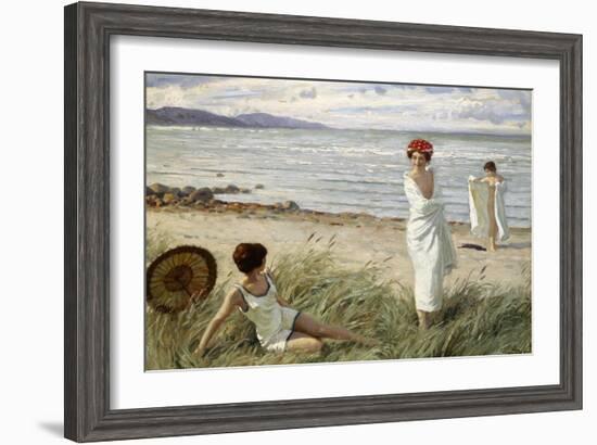 After the Swim at Hornbaek Beach, Denmark-Paul Fischer-Framed Giclee Print