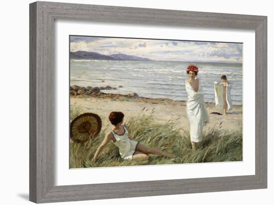 After the Swim at Hornbaek Beach, Denmark-Paul Fischer-Framed Giclee Print