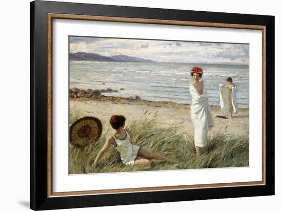 After the Swim at Hornbaek Beach, Denmark-Paul Fischer-Framed Giclee Print