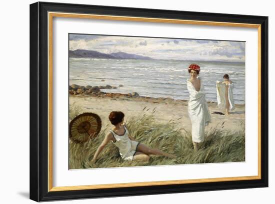 After the Swim at Hornbaek Beach, Denmark-Paul Fischer-Framed Giclee Print