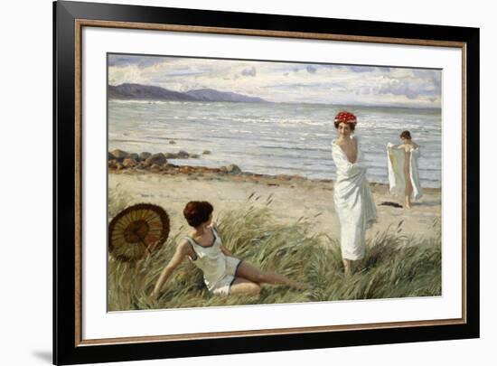 After the Swim at Hornbaek Beach, Denmark-Paul Fischer-Framed Giclee Print