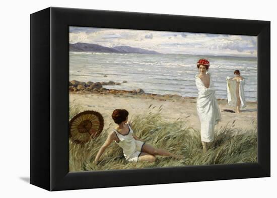 After the Swim at Hornbaek Beach, Denmark-Paul Fischer-Framed Premier Image Canvas