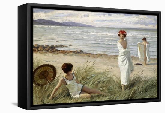 After the Swim at Hornbaek Beach, Denmark-Paul Fischer-Framed Premier Image Canvas