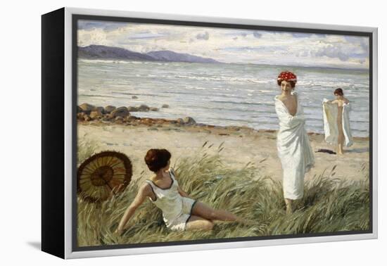 After the Swim at Hornbaek Beach, Denmark-Paul Fischer-Framed Premier Image Canvas