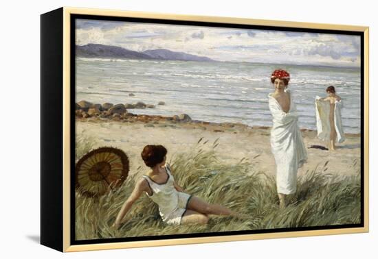 After the Swim at Hornbaek Beach, Denmark-Paul Fischer-Framed Premier Image Canvas